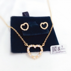 Hollow heart hot sale style necklace earring