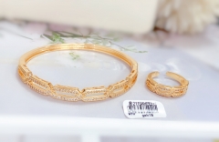 Hollow irregular gold style bangle ring