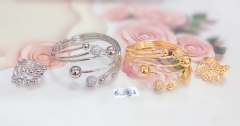 Zircon ball exquisite polishing bangle ring set