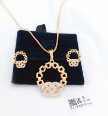 High-end popular gold necklace earring