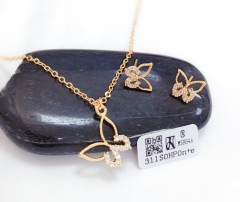 Hollow butterfly exquisite necklace earring