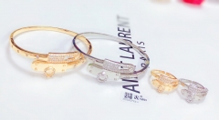 Artificial gemstone exquisite bangle ring