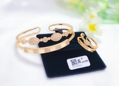 Hollw style gold bangle ring