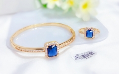 Blue gem exquisite bangle ring