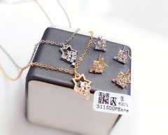 Dazzling shiny gen style necklace earring