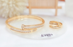 Snag model exquisite gold/silver bangle ring set