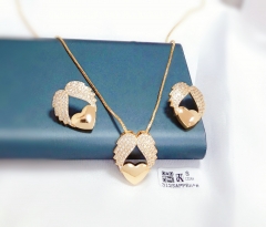 Irregular style gold/silver necklace earring