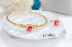 Red gem exquisite bangle ring