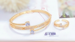 High-end popular gold/silver bangle ring