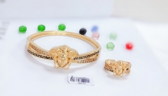 High-end popular gold/silver bangle ring