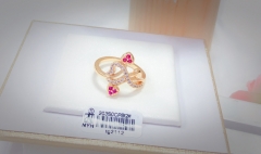 Red gem irregular shiny ring