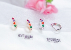 Colorful zircon style shiny earring