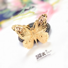 Gold butterfly ring