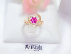 Red gem heart style shiny ring