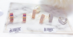 Artificial gemstone exquisite earring