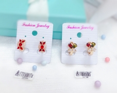 Colorful zircon bright earring