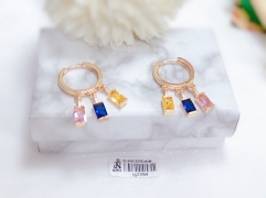 Dazzling zircon pendant earring