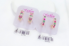 Colorful zircon shiny earring