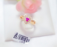 Red gem heart style shiny ring