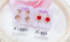 Irregular glossy and gem style earring