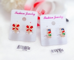 Shiny style colorful gem earrings