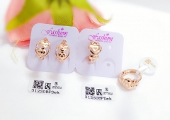 Heart style glossy gold earring