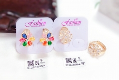 Flower style dazzling gold hot sale earring