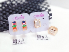 Colorful/whiter color bright gold earring