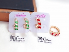 Green whiter/red whiter color exquisite earring