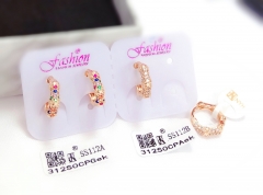 Dazzling colorful zircon earring