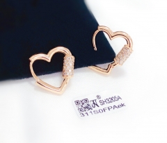 Hollow heart gold earring