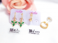 18K green pendant simple earring