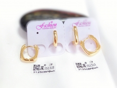 18K Glossy simple gold earring