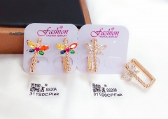 Colorful/whiter color butterfly shiny earring