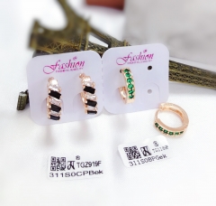 Colorful zircon gold style earring