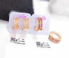 Colorful gorgeous gold earring