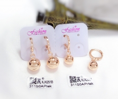 Polishiny big/small beads style pendant earring