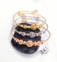 Hollow beads simple bangle set