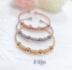 Glossy beads shiny bangle set