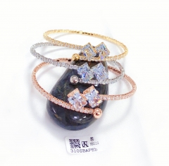 Artificial gemstone dazzling bangle set