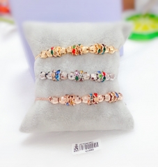 Beads style and colorful zircon bangle set