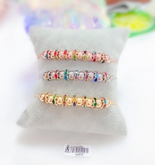 Beads style and colorful zircon bangle set