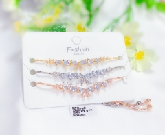 Artificial gemstone bow fashion style bangle set