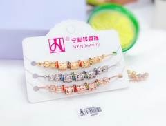 Irregular beads colored zircon bracelet set