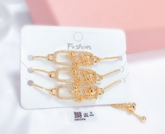 Irregular hollow style gold bangle set