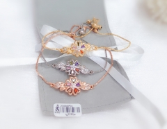 Gorgeous flower bright bangle set