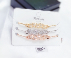 Heart style gem dazzling bangle set