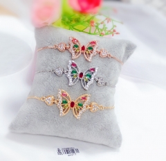 Butterfly colorful gem hot sale style bangle set