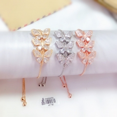 Artificial gemstone butterfly style bangle set