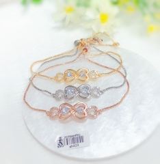 Artificial gemstone heart style exquisite bangle set